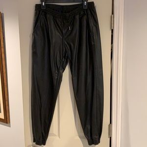 Faux Leather Joggers